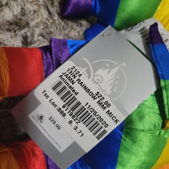 Disney Store Rainbow Collection Mickey Mouse 16 inch Plush Stuffed Animal Toy - Picture 4 of 7